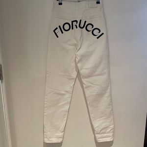 Fiorucci Sample Jeans, 26, White Logo, Y2K, Skinny/Straight Leg, Womens Denim
